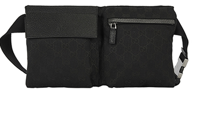 Original GG Belt Bag, &pound;495, Handbags, Black, Canvas/Leather, Front view